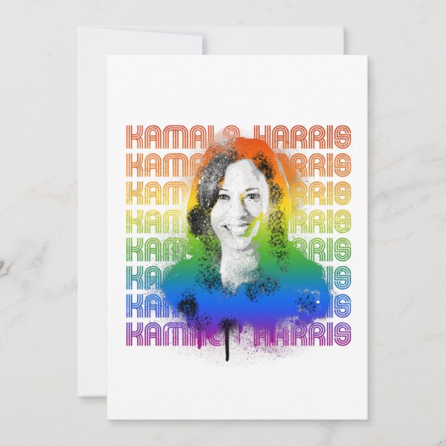 Tarjeta Festiva Orgullo Retro Kamala Harris (Anverso)