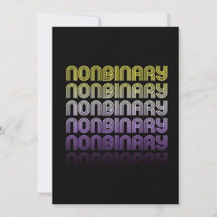 Tarjeta Festiva Orgullo Retro No Binario