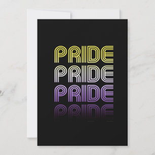 Tarjeta Festiva Orgullo Retro No Binario