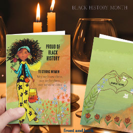 Tarjeta Festiva Orgulloso de la vibrante historia negra de mujeres