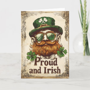 Tarjeta Festiva Orgulloso e irlandés Día de San Patricio