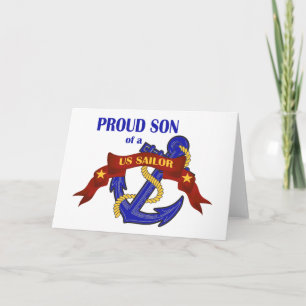 Tarjeta Festiva Orgulloso hijo de marinero estadounidense