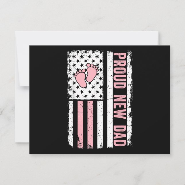 Tarjeta Festiva Orgulloso nuevo papá nuevo Chica bebé padres Día d (Anverso)