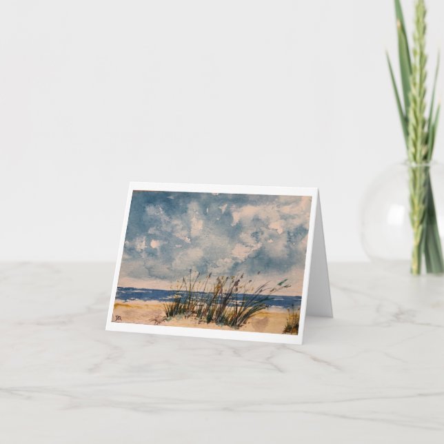 Tarjeta Festiva Original Beach Art on Blank Card (Anverso)