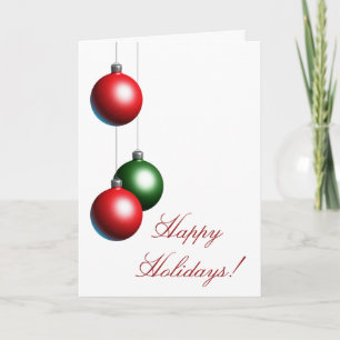 Tarjeta Festiva Ornament Happy Holidays Card on White