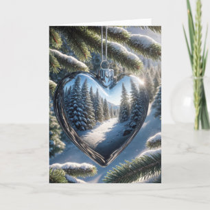 Tarjeta Festiva Ornamento cardíaco de navidades