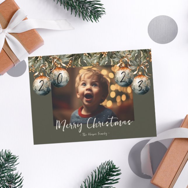 Tarjeta Festiva Ornamento de acuarela fotográfica de 2023 (Subido por el creador)