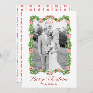 Tarjeta Festiva Ornamento de la Chinoiserie roja Garland Grandmill