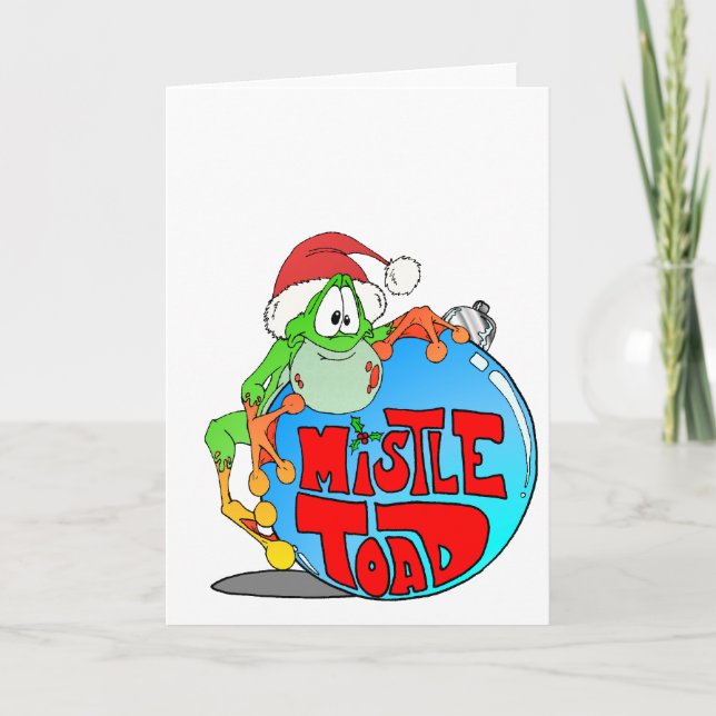 Tarjeta Festiva Ornamento de la toad Mistle (Anverso)
