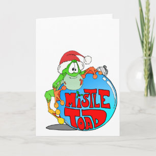 Tarjeta Festiva Ornamento de la toad Mistle