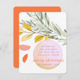 Tarjeta Festiva Ornamento de nieve en invierno de Navidades modern