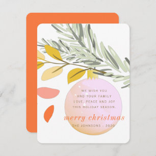 Tarjeta Festiva Ornamento de nieve en invierno de Navidades modern