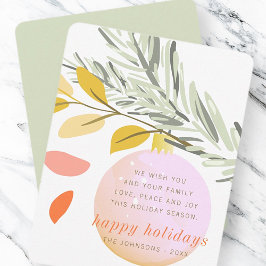 Tarjeta Festiva Ornamento de nieve en invierno de Navidades modern