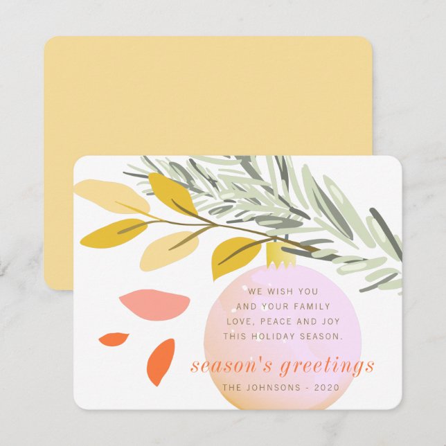 Tarjeta Festiva Ornamento de nieve en invierno de Navidades modern (Anverso / Reverso)