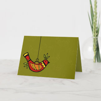 Tarjeta Festiva Ornamento de pájaro