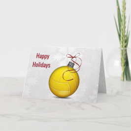 Tarjeta Festiva ornamento de voleibol Holiday Greetings