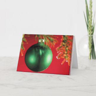 Tarjeta Festiva ornamento en nieve