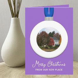 Tarjeta Festiva Ornamento fotográfico de Navidades de cambio de di