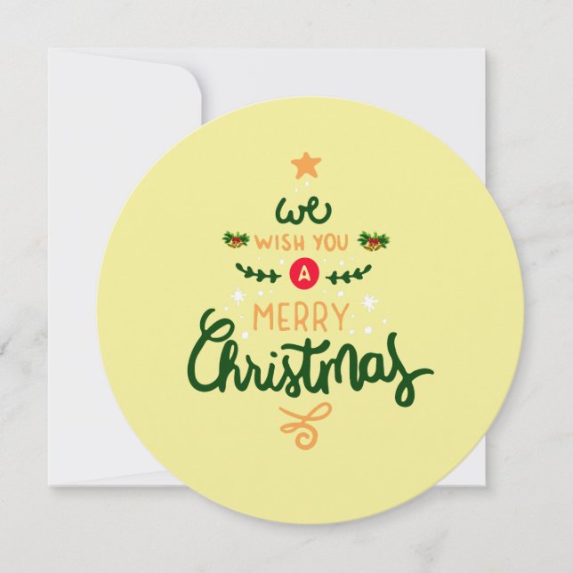 Tarjeta Festiva Ornamento navideño de Feliz (Anverso)