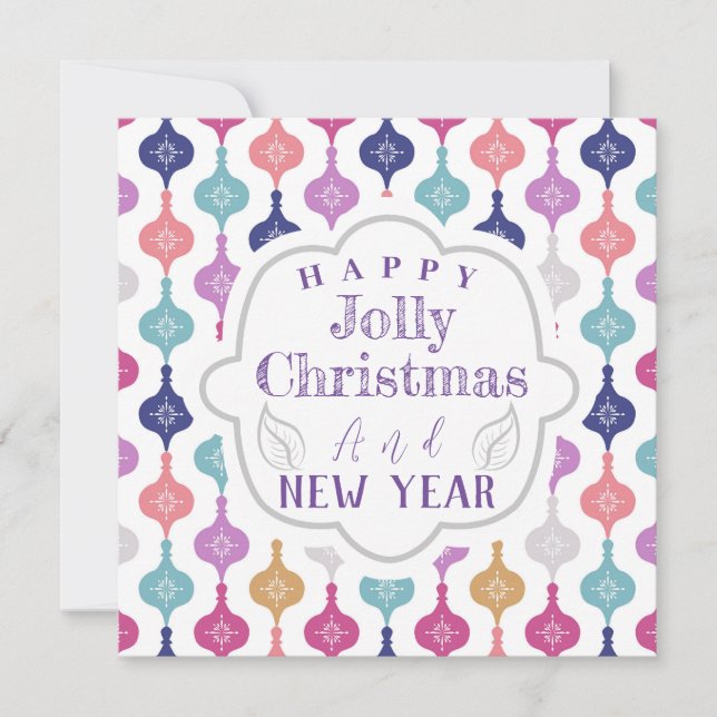 Tarjeta Festiva Ornamento navideño moderno (Anverso)