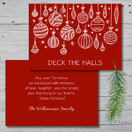 Tarjeta Festiva Ornamento navideño moderno