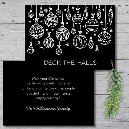 Tarjeta Festiva Ornamento navideño moderno