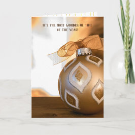 Tarjeta Festiva Ornamento navideño por chimenea