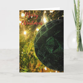 Tarjeta Festiva Ornamento verde Purpurina navidades