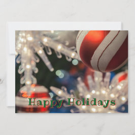 Tarjeta Festiva Ornamento y luz navideños