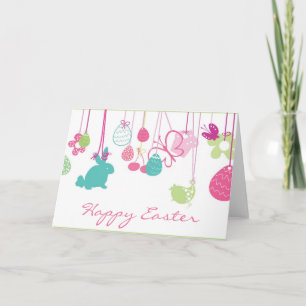 Tarjeta Festiva Ornamentos colgantes de Pascua