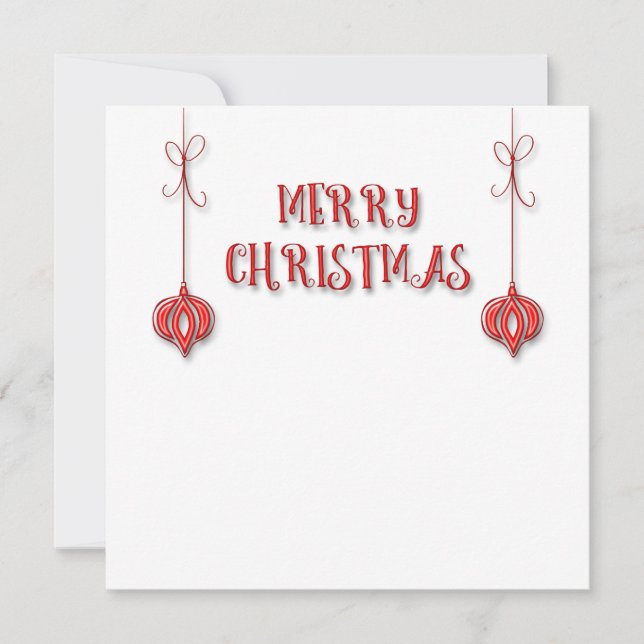 Tarjeta Festiva Ornamentos colgantes navideños felices Personaliza (Anverso)