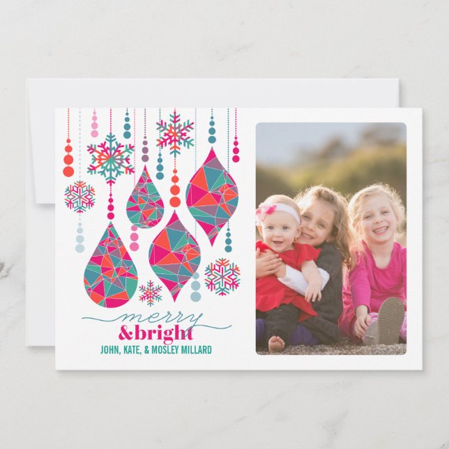 Tarjeta Festiva Ornamentos de amarre y brillante (Anverso)