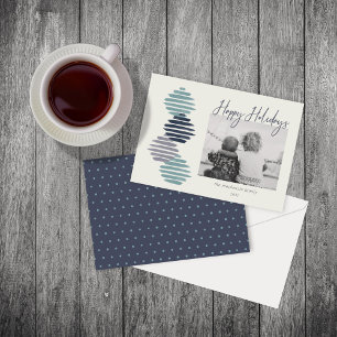 Tarjeta Festiva Ornamentos de fotos simples de Año Nuevo Feliz