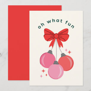 Tarjeta Festiva Ornamentos de Girly Bow
