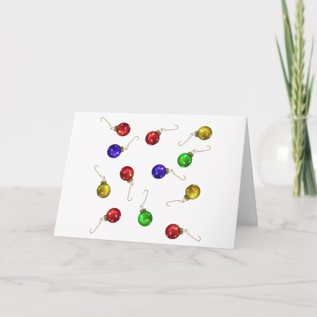 Tarjeta Festiva Ornamentos de la bola (Anverso)