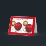 Tarjeta Festiva Ornamentos de Merry Mazel Tov Chrismukkah<br><div class="desc">Merry Mazel Tov,  tarjeta de felicitación Chrismukkah para celebrar la riqueza y diversidad de las festividades de invierno y la fe. Se presentan adornos con la Estrella de David (Magen David). Arte,  imagen y verso copyright © Shoaff Ballanger Studios,  2022.</div>