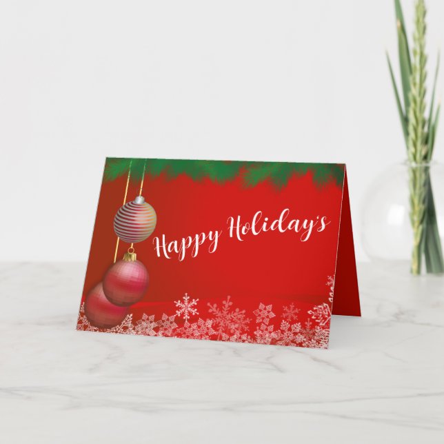 Tarjeta Festiva Ornamentos de vacaciones (Anverso)