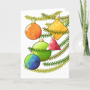 Tarjeta Festiva Ornamentos de vacaciones - Colores con facetas