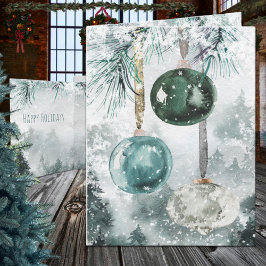 Tarjeta Festiva Ornamentos de vidrio colgante de bosque de bosques