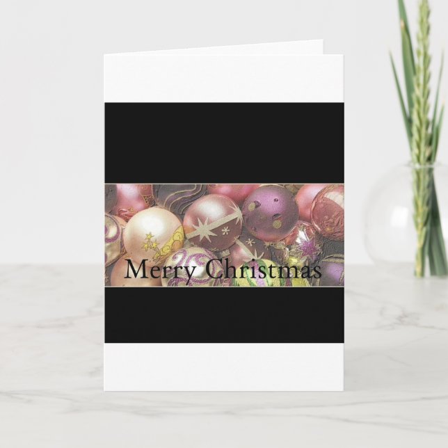 Tarjeta Festiva Ornamentos en colores pastel (Anverso)