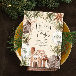 Tarjeta Festiva Ornamentos en torno a la fiesta navideña