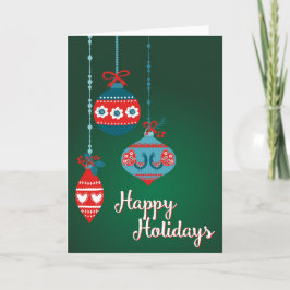 Tarjeta Festiva Ornamentos escandinavos Felices Fiestas