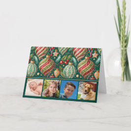 Tarjeta Festiva Ornamentos festivos Cuatro fotos