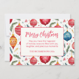 Tarjeta Festiva Ornamentos navideños caprichosos
