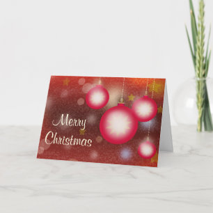 Tarjeta Festiva Ornamentos navideños colgantes brillantes
