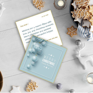 Tarjeta Festiva Ornamentos navideños de Feliz Tarjeta/Invitación m