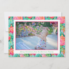 Tarjeta Festiva Ornamentos navideños de la Playa de Palm Brillante