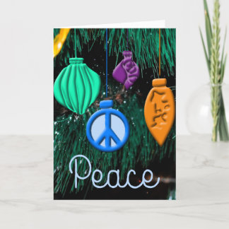 Tarjeta Festiva Ornamentos navideños de paz