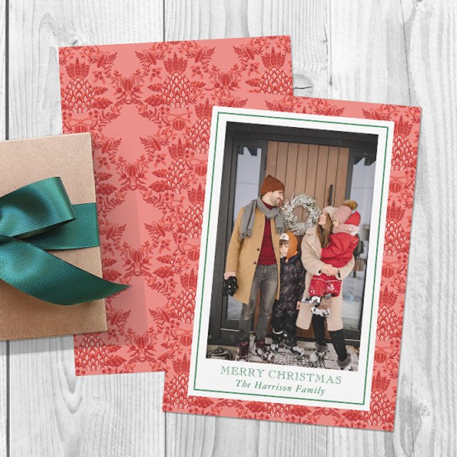 Tarjeta Festiva Ornamentos navideños festivos Fotografía de piñas (Subido por el creador)