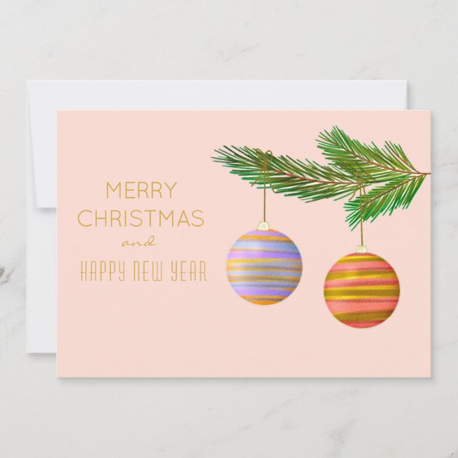 Tarjeta Festiva Ornamentos navideños festivos personalizados (Anverso)